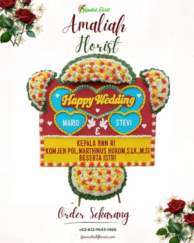 Karangan Papan Bunga Pernikahan di Somahode